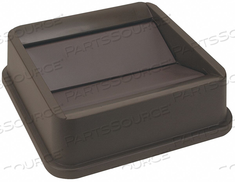 GRAINGER TRASH CAN TOP, FOR 23 GAL CNTNR CAP, 16 1/4 IN WD/DIA, DROP, PLASTIC, BROWN, 4PGP8, SQUARE by Tough Guy