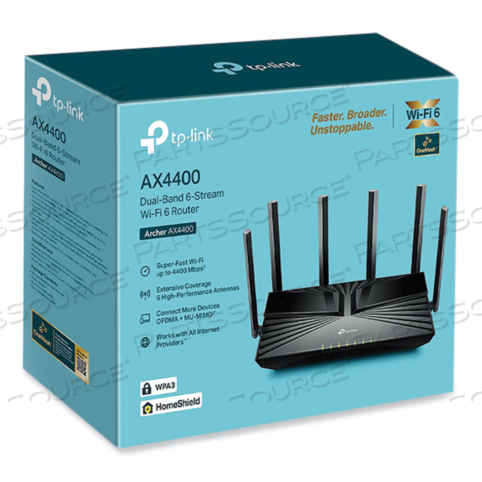ARCHER AX4400 WIRELESS AND ETHERNET ROUTER, 5 PORTS, DUAL-BAND 2.4 GHZ/5 GHZ by TP-Link