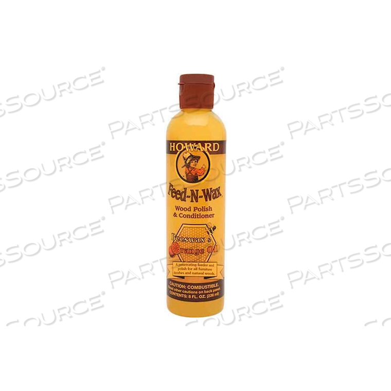 FEED-N-WAX WOOD POLISH & CONDITIONER 8 OZ. BOTTLE 12/CASE by Howard Products, Inc