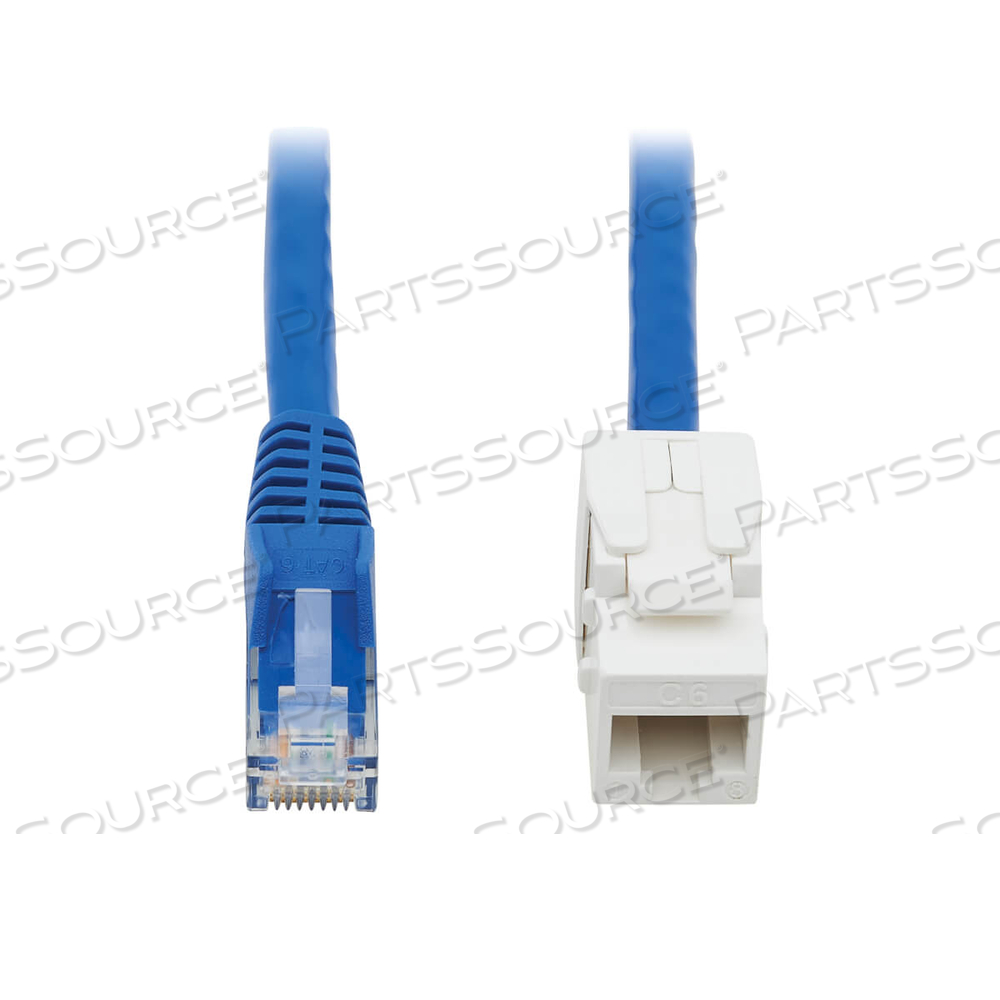 CAT6 KEYSTONE JACK CABLE ASSEMBLY UNSHIELDED POE+ M/F BLUE 18IN by Tripp Lite