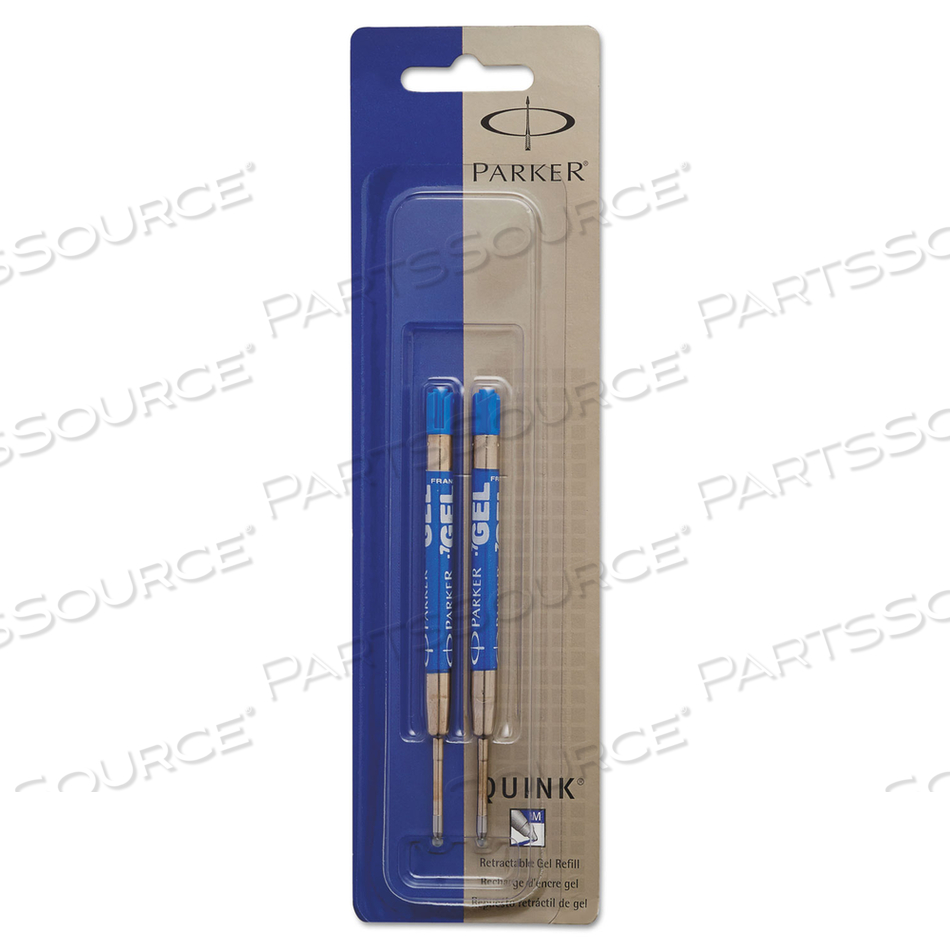 REFILL FOR PARKER RETRACTABLE GEL INK ROLLER BALL PENS, MEDIUM CONICAL TIP, BLUE INK by Parker
