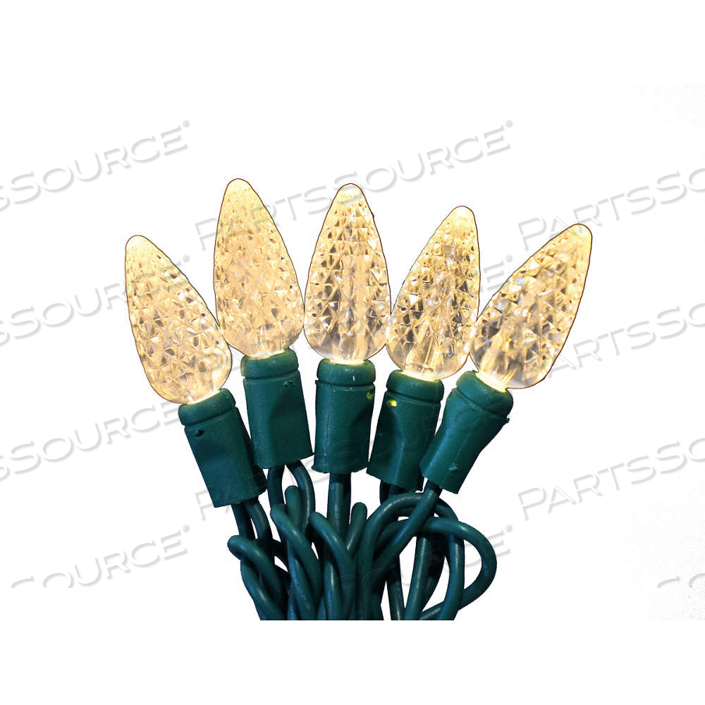 LED HOLIDAY STRING LIGHTS, 23 11/16 FT STRING LG, 70 LEDS, WARM WHITE, 5.2 W WATT, 120 V AC VOLT by Approved Vendor