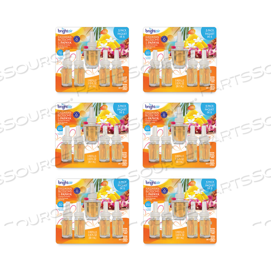 ELECTRIC SCENTED OIL AIR FRESHENER REFILL, HAWAIIAN BLOSSOMS AND PAPAYA, 0.67 OZ BOTTLE by Bright Air ELECTRIC SCENTED OIL AIR FRESHENER REFILL, HAWAIIAN BLOSSOMS AND PAPAYA, 0.67 OZ BOTTLE by Bright Air