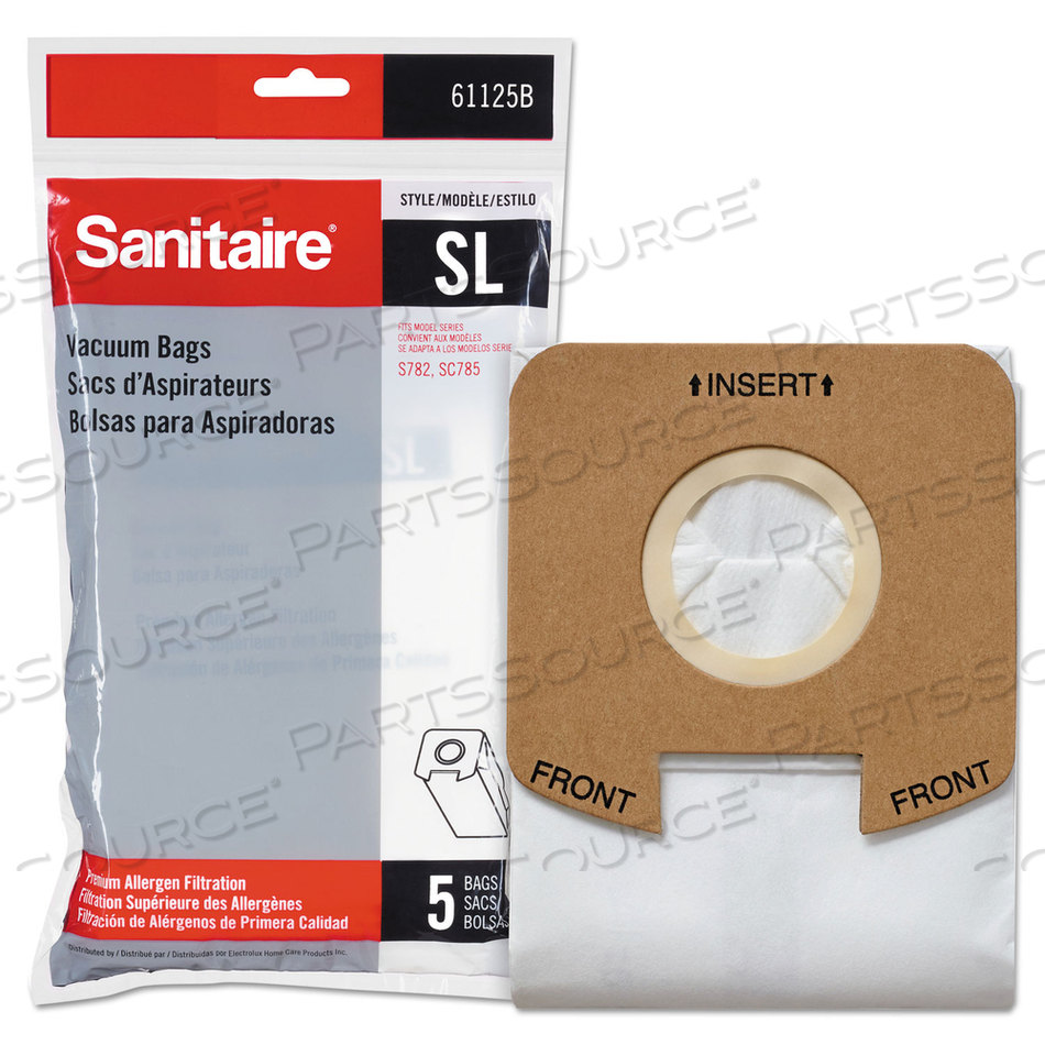 DISPOSABLE BAGS FOR SANITAIRE MULTI-PRO 2 MOTOR LIGHTWEIGHT UPRIGHT VAC, 5/PACK 