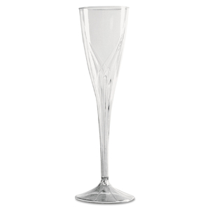 CLASSICWARE ONE-PIECE CHAMPAGNE FLUTES, 5 OZ, CLEAR, PLASTIC, 10/PACK, 10 PACKS/CARTON by WNA