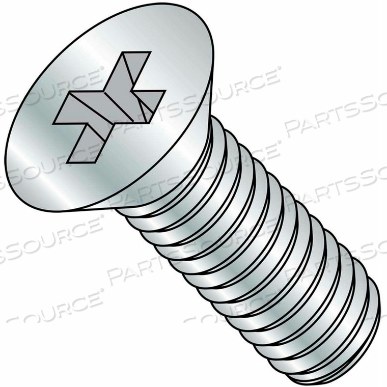 1/4-20X1 3/8 PHILLIPS FLAT MACHINE SCREW FULLY THREADED ZINC, PKG OF 2000 