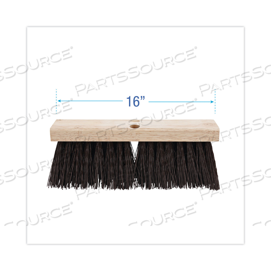 STREET BROOM HEAD, 6.25" BROWN POLYPROPYLENE BRISTLES, 16" BRUSH by Boardwalk STREET BROOM HEAD, 6.25" BROWN POLYPROPYLENE BRISTLES, 16" BRUSH by Boardwalk