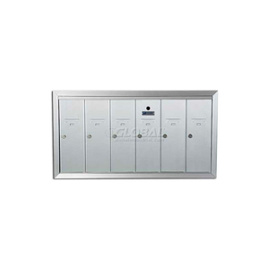 RECESSED VERTICAL 1250 SERIES, 6 DOOR MAILBOX, ANODIZED ALUMINUM by Florence Manufacturing Company