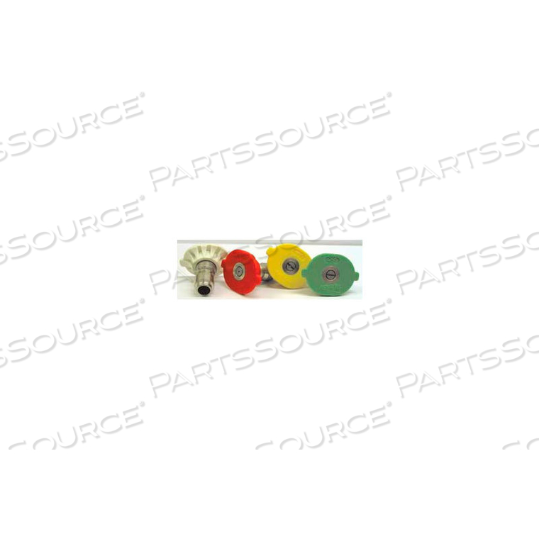 4000 PSI QUICK CONNECT NOZZLE 0, 15, 25, 40 DEGREE AND 6540 SOAP NOZZLE 5-PACK 5.0 by Mtm Hydro Inc. 4000 PSI QUICK CONNECT NOZZLE 0, 15, 25, 40 DEGREE AND 6540 SOAP NOZZLE 5-PACK 5.0 by Mtm Hydro Inc.