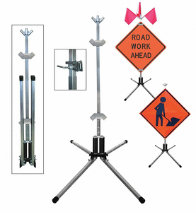 SIGN STAND RIGID AND ROLL-UP STEEL 36 IN by Dicke