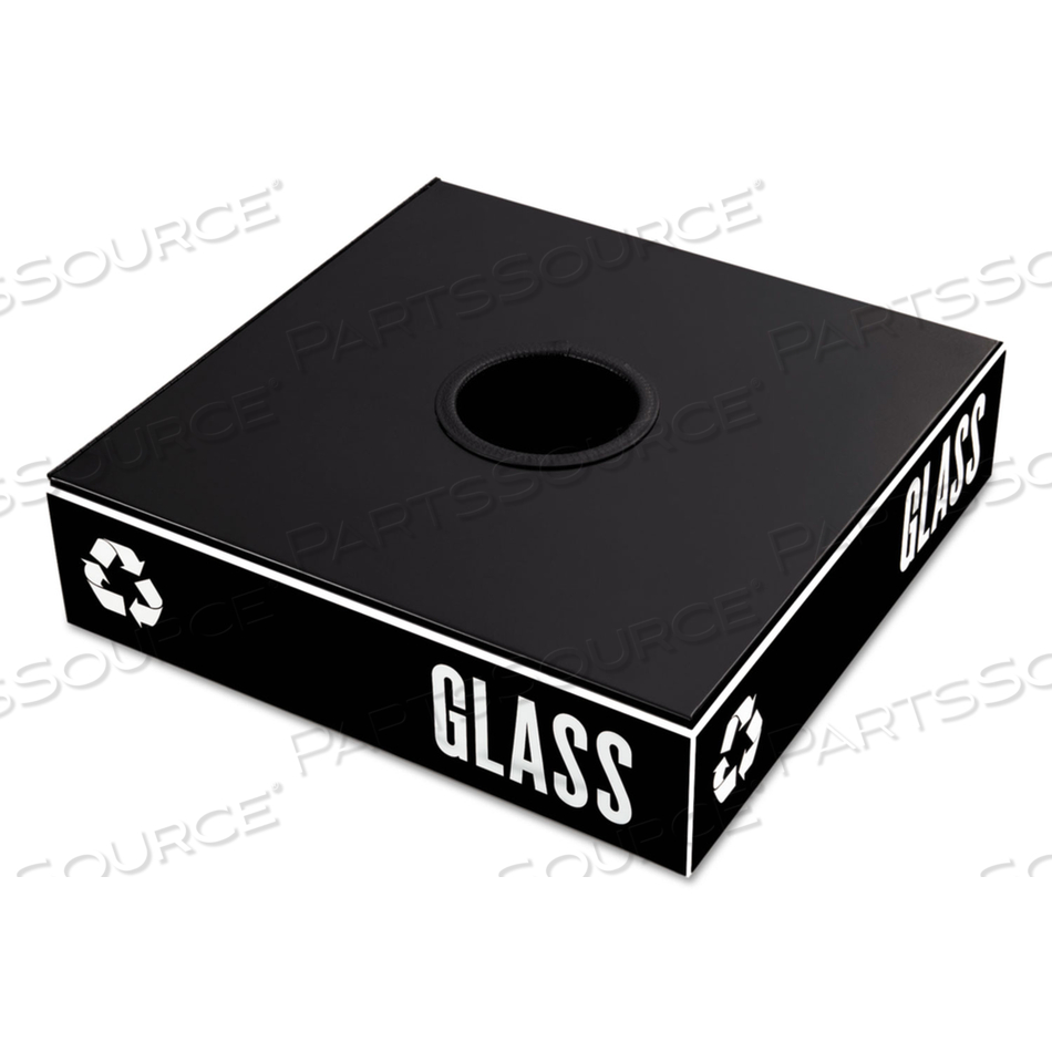 PUBLIC SQUARE RECYCLING CONTAINER LID, CIRCULAR OPENING, 15.25W X 15.25D X 2H, BLACK by Safco PUBLIC SQUARE RECYCLING CONTAINER LID, CIRCULAR OPENING, 15.25W X 15.25D X 2H, BLACK by Safco
