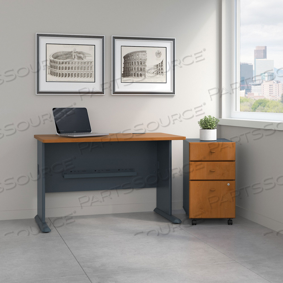 SERIES C COLLECTION DESK SHELL, 66" X 29.38" X 29.88", NATURAL CHERRY/GRAPHITE GRAY 