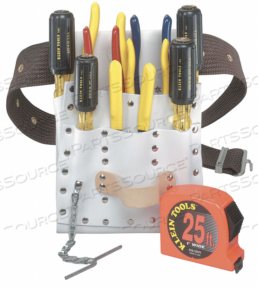 ELECTRICIAN'S TOOL SET WITH POUCH, BELT AND 10 HAND TOOLS by Klein Tools