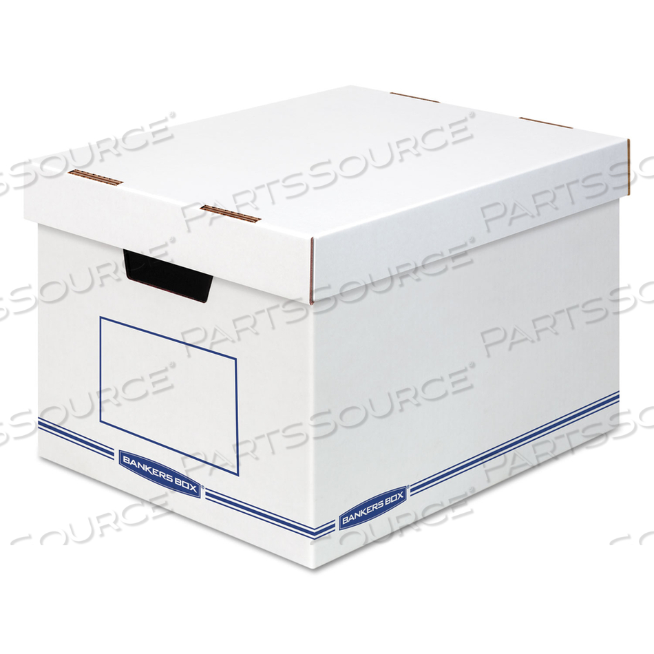 ORGANIZER STORAGE BOXES, X-LARGE, 12.75" X 16.5" X 10.5", WHITE/BLUE by Bankers Box