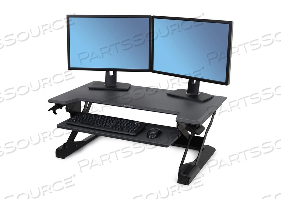 WORKFIT-TL, STANDING DESK WORKSTATION (BLACK WITH GREY SURFACE) by Ergotron, Inc.