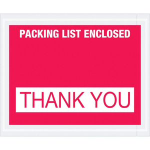 PACKING LIST ENVELOPES, 5 1/2 IN OUTSIDE HT, 4 1/2 IN OUTSIDE LG, RED by Box Packaging Inc
