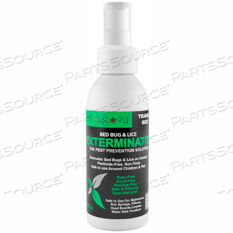911 TRAVELING EXTERMINATOR SPRAY, 3 OZ. PUMP BOTTLE, 24 BOTTLES by Bed Bug 911 Corp.