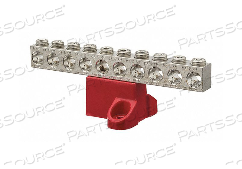 GROUND BAR ALUMINUM 10 CIRCUIT 2/0-14AWG by NSi Industries