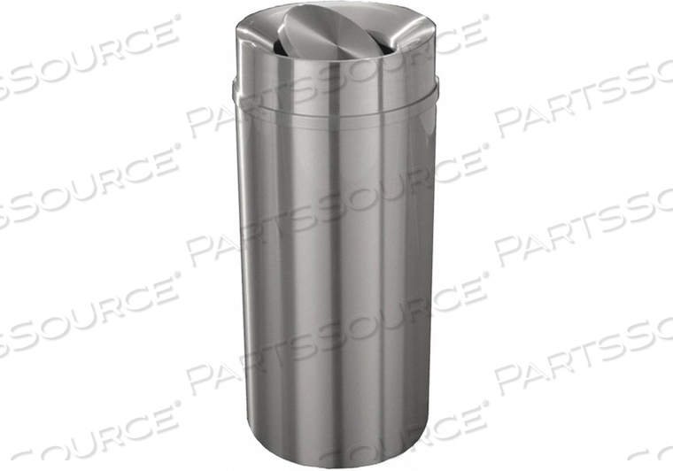 TRASH CAN ROUND 16 GAL. SILVER by Glaro Products Inc