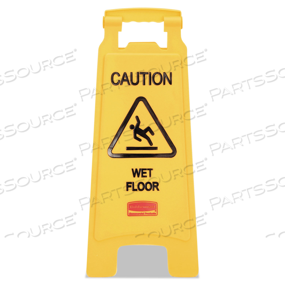 CAUTION WET FLOOR SIGN, 11 X 12 X 25, BRIGHT YELLOW by Rubbermaid Medical Division