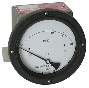 PRESSURE GAUGE 0 TO 5 PSI by Mid-West Instrument