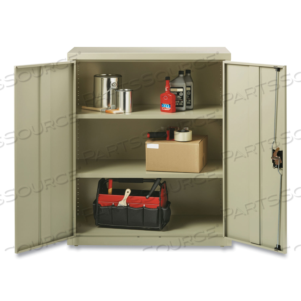 FULLY ASSEMBLED STORAGE CABINETS, 3 SHELVES, 36" X 18" X 42", PUTTY 