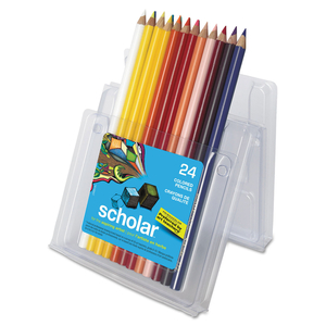 SCHOLAR COLORED PENCIL SET, 3 MM, 2B (#2), ASSORTED LEAD/BARREL COLORS, 24/PACK by Prismacolor SCHOLAR COLORED PENCIL SET, 3 MM, 2B (#2), ASSORTED LEAD/BARREL COLORS, 24/PACK by Prismacolor