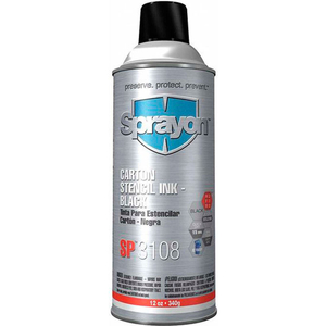 SPRAYON SP3108 CARTON STENCIL INK 12 OZ. - CANISTER BLACK by Sprayon