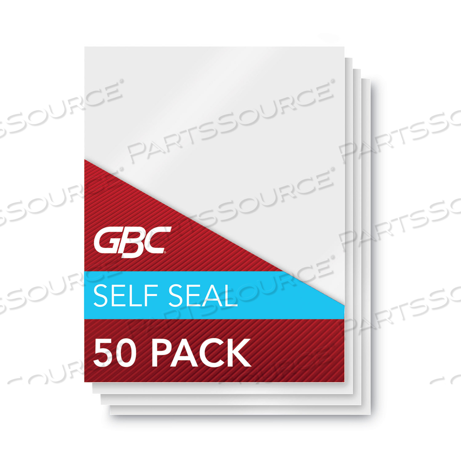 SELFSEAL SELF-ADHESIVE LAMINATING POUCHES AND SINGLE-SIDED SHEETS, 3 MIL, 9" X 12", GLOSS CLEAR by GBC