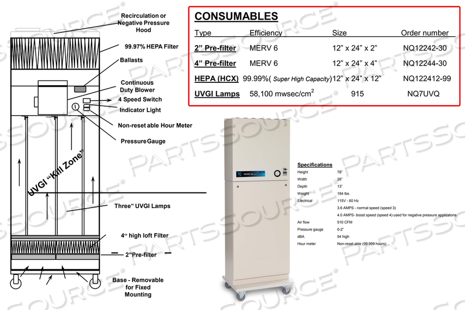 PRE-FILTER, 4IN SIZE by NQ Industries