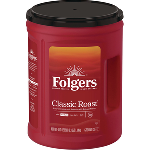 CLASSIC ROAST GROUND COFFEE, 40.3 OZ CANISTER, 6/CARTON by Folgers