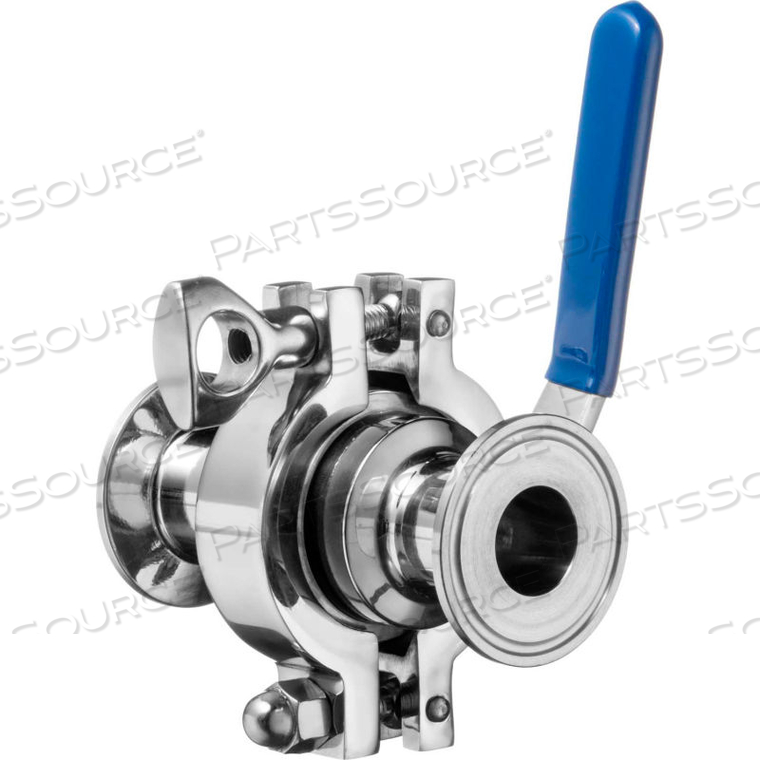 304 SS EASY TO MAINTAIN SANITARY BALL VALVE WITH CLAMP FITTINGS - FOR 1-1/2" TUBE by USA Sealing, Inc