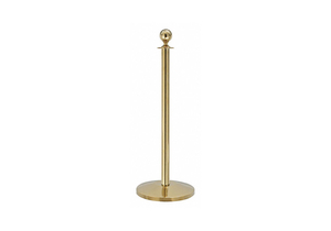 BALL TOP ROPE POST POLISHED BRASS 39 IN. by Queueway BALL TOP ROPE POST POLISHED BRASS 39 IN. by Queueway
