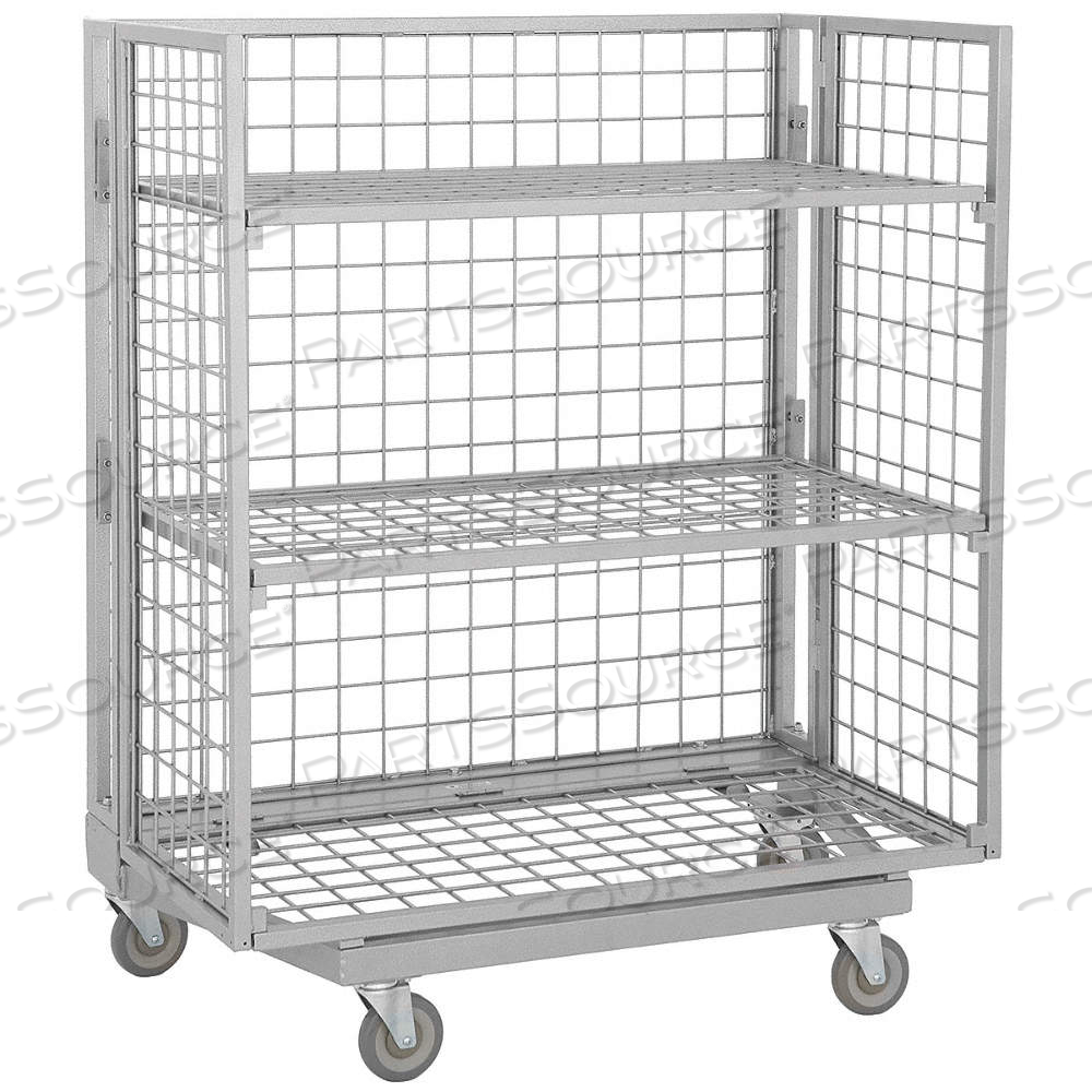 NESTABLE SINGLE-SIDE-ACCESS WIRE STOCK CART WITH WIRE SHELVES, 48 INX28 INX60 IN by Approved Vendor