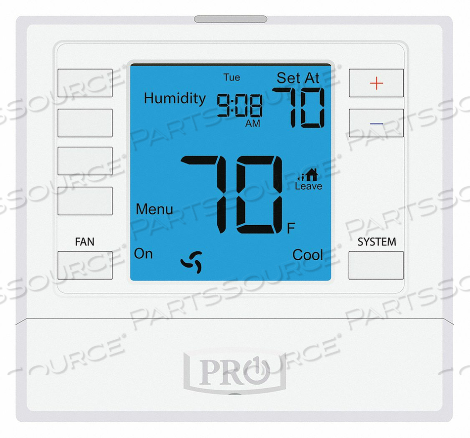 LOW VOLTAGE THERMOSTAT LCD 5-1-1 WHITE by PRO1 IAQ