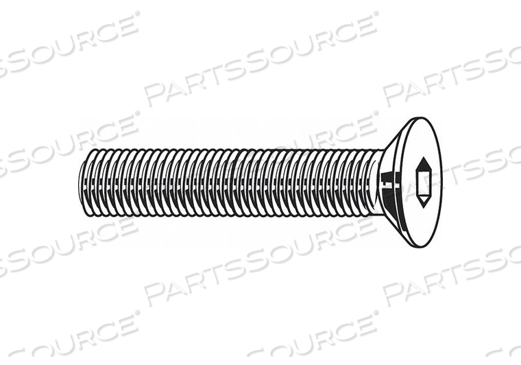 SOCKET FLAT HEAD SCREW, 1/4"-28 THREAD SIZE, 1 1/4 IN LG, FLAT, ZINC PLATED, STEEL by Fabory