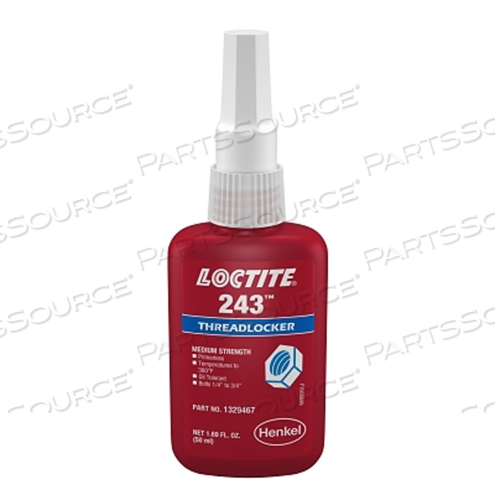 243 MEDIUM-STRENGTH PRIMERLESS THREADLOCKER, 250 ML, 1/4 IN TO 3/4 IN DIA, BLUE by Loctite Brand