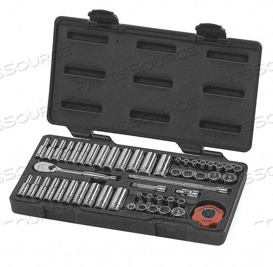 SET SKT STD DP SAE / MET 1/4DR 12PT 51PC by Gearwrench