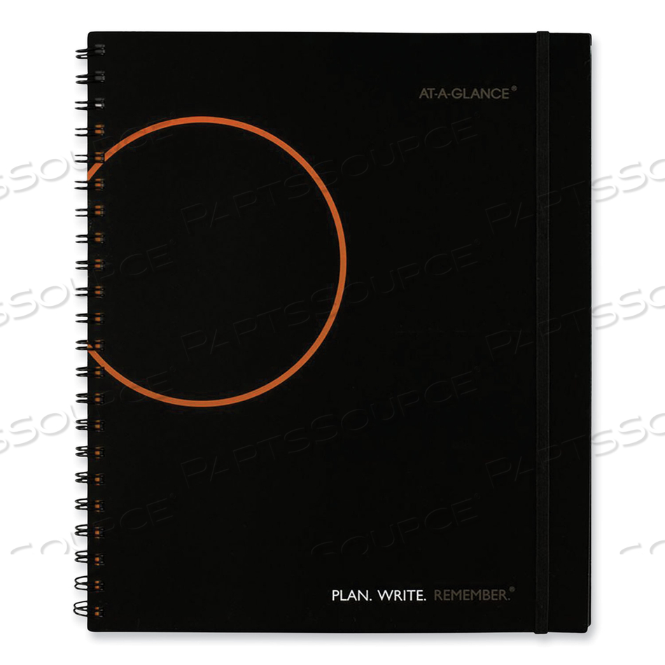 PLAN. WRITE. REMEMBER. PLANNING NOTEBOOK WITH TWO-YEAR 2023-24 REFERENCE CALENDAR, 11 X 8.5, BLACK/GOLD COVER, UNDATED 