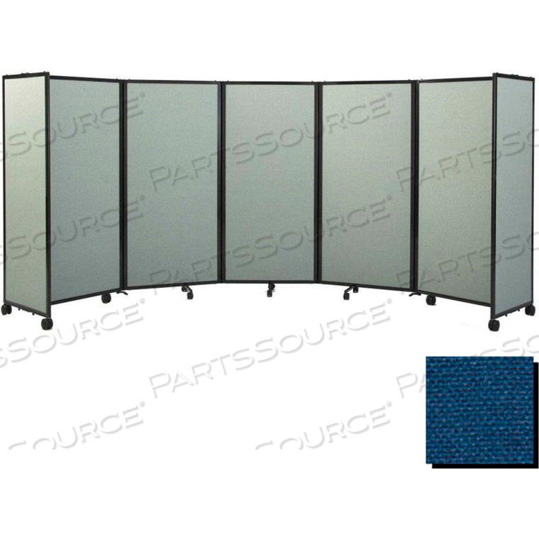 PORTABLE MOBILE ROOM DIVIDER, 7'6"X8'6" FABRIC, NAVY BLUE 