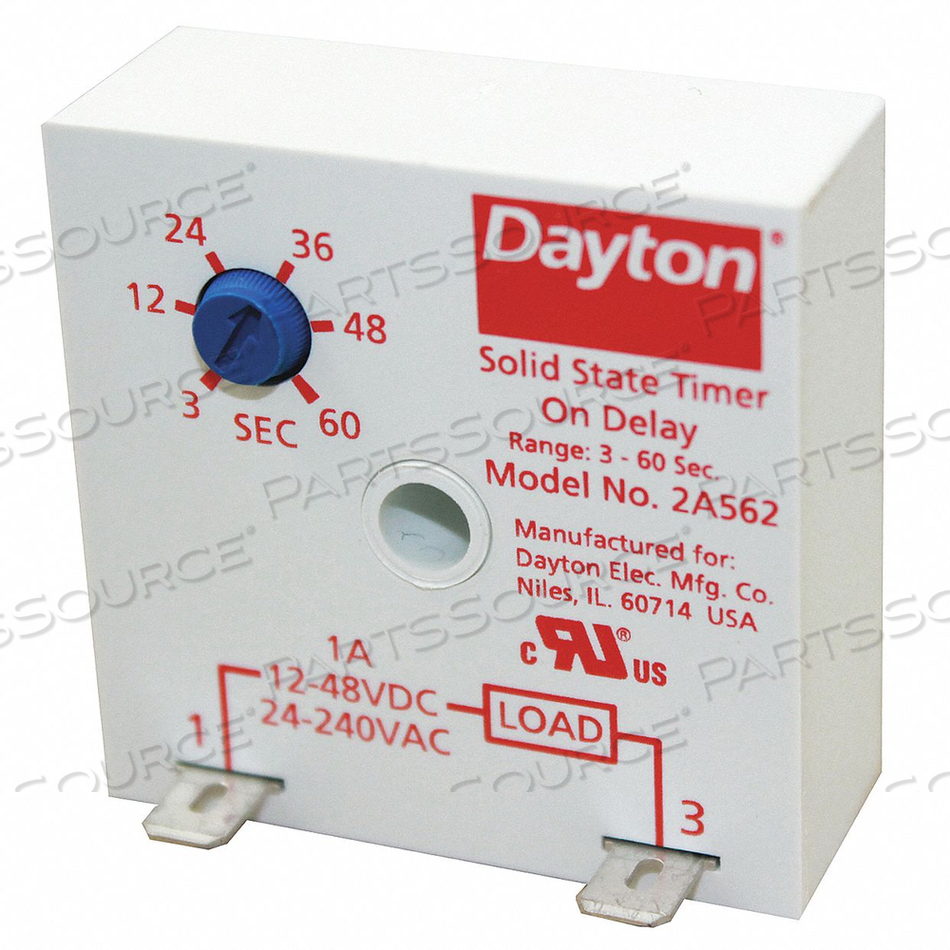 TIMING RELAY 24 TO 240VAC 12 TO 48VDC 1A by DAYTON ELECTRIC MANUFACTURING CO