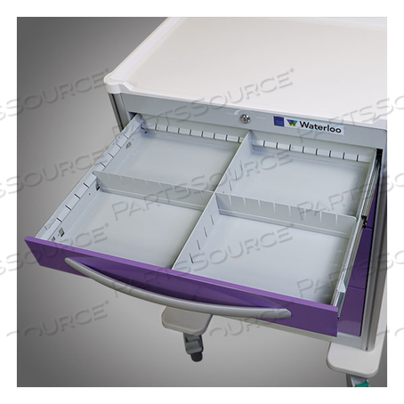 X-TALL FRAME 6 DRAWER RED ALUMINUM FRAME LEVER LOCK EMERGENCY CRASH CART by Waterloo Healthcare