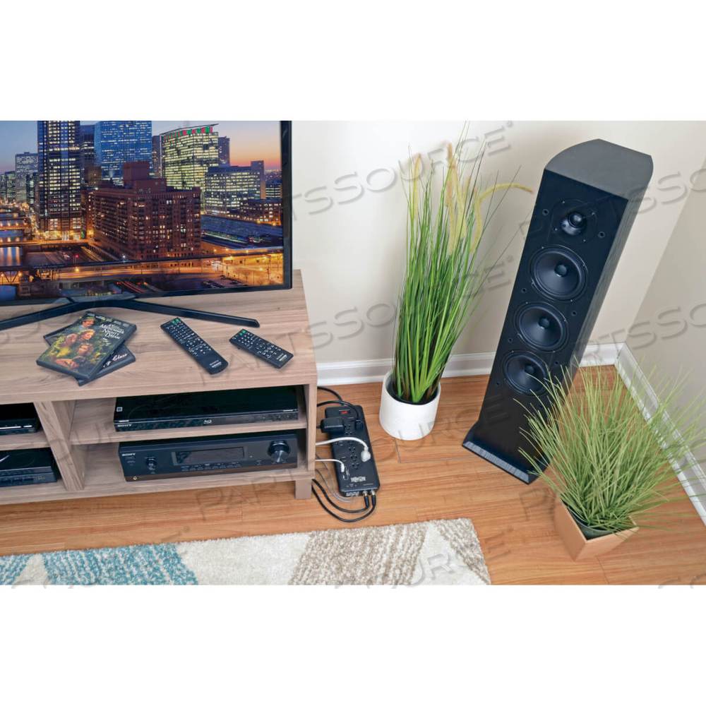 SURGE PROTECTOR POWER STRIP 12 OUTLET 2 USB PORTS TEL/MODEM/COAX by Tripp Lite