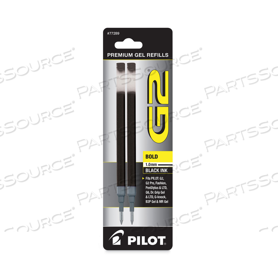 REFILL FOR PILOT G2 GEL INK PENS, BOLD CONICAL TIP, BLACK INK by Pilot