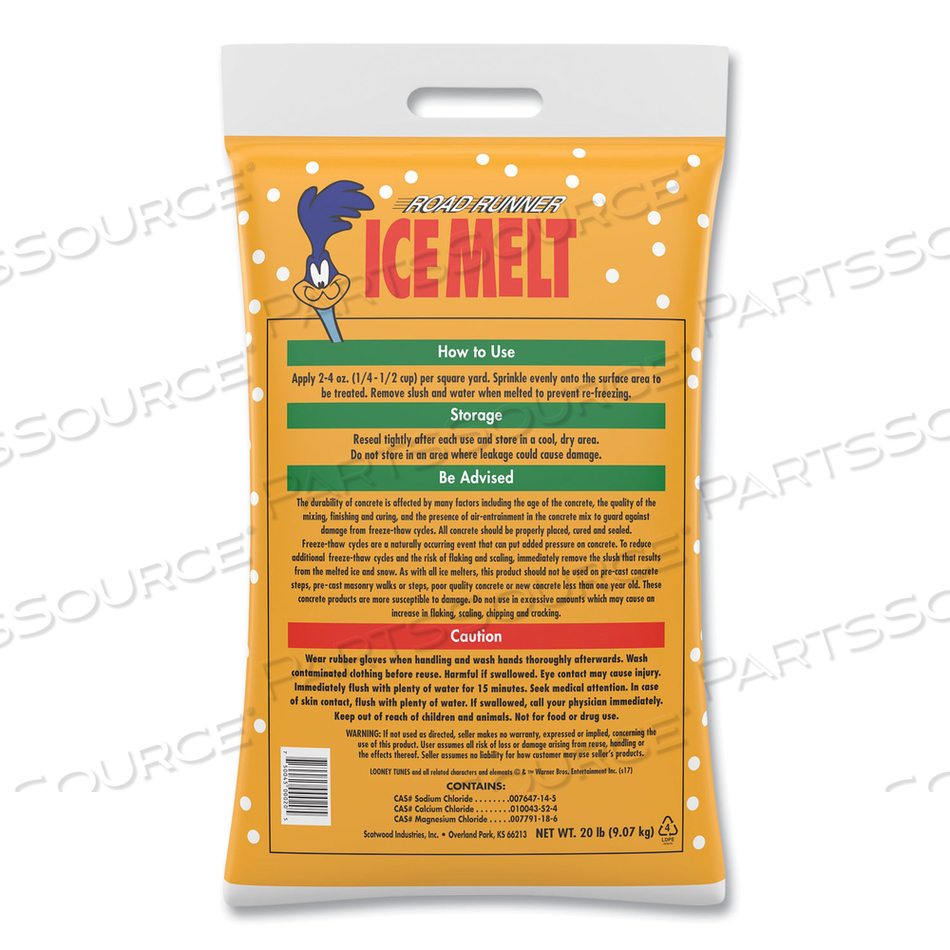 ROAD RUNNER ICE MELT, 20 LB BAG by Scotwood Industries