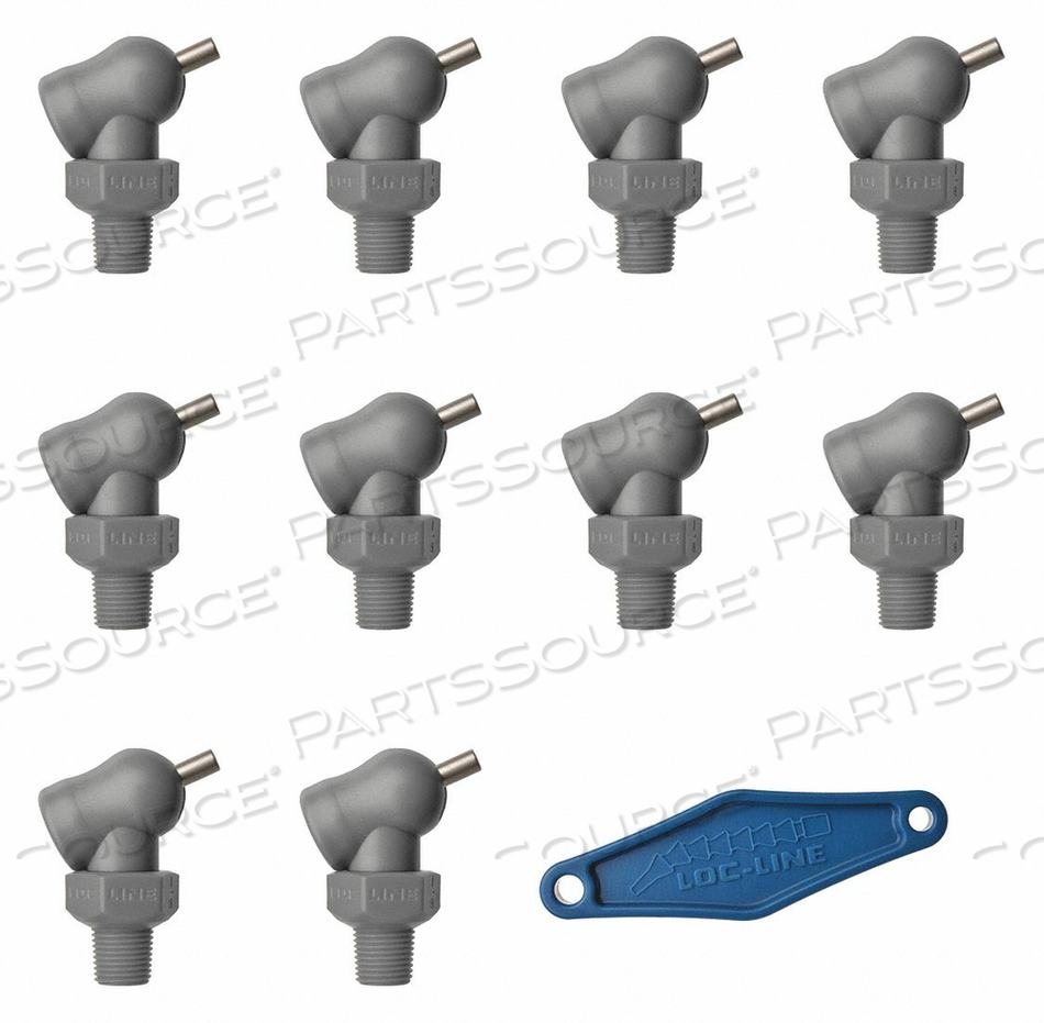 NOZZLE XR STYLE 0.086IN.DIA PK10 by Loc-Line NOZZLE XR STYLE 0.086IN.DIA PK10 by Loc-Line