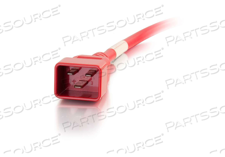POWER CORD, 1 FT, 20 A, 250 V, IEC 320-C20 TO IEC 320-C19, RED 