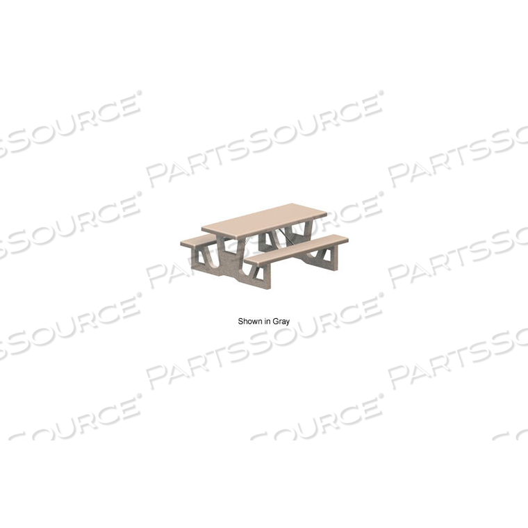 72" RECTANGULAR CONCRETE TABLE - TAN by Petersen Manufacturing Co. Inc.