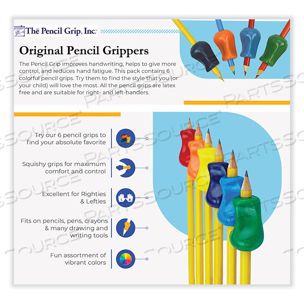 ORIGINAL GRIP, 2.1" LONG, ASSORTED COLORS by The Pencil Grip