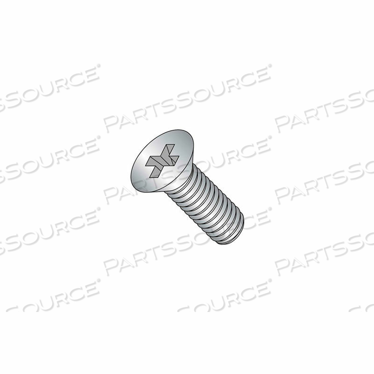 M6 X 1.0 X 10MM MACHINE SCREW - PHILLIPS FLAT HEAD - STEEL - ZINC - DIN 125B - PKG OF 100 by Titan Fasteners